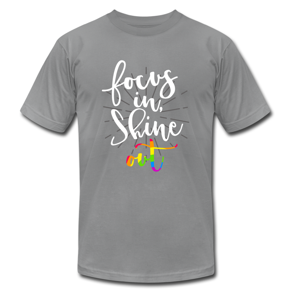 Focus in Shine Out W Unisex Jersey T-Shirt by Bella + Canvas - slate