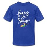 Focus in Shine Out W Unisex Jersey T-Shirt by Bella + Canvas - royal blue