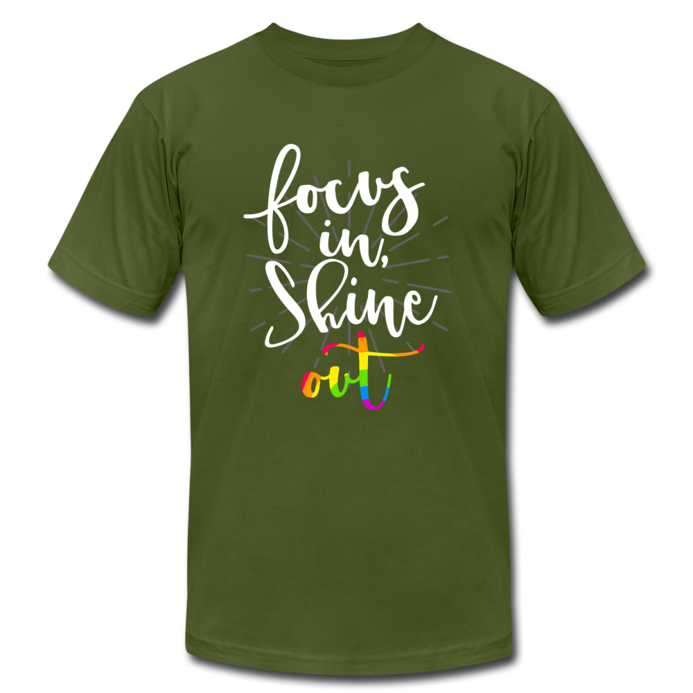 Focus in Shine Out W Unisex Jersey T-Shirt by Bella + Canvas - olive