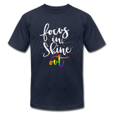Focus in Shine Out W Unisex Jersey T-Shirt by Bella + Canvas - navy