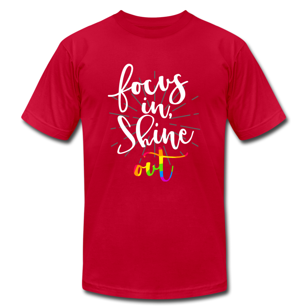 Focus in Shine Out W Unisex Jersey T-Shirt by Bella + Canvas - red
