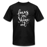Focus in Shine Out WW Unisex Jersey T-Shirt by Bella + Canvas - black