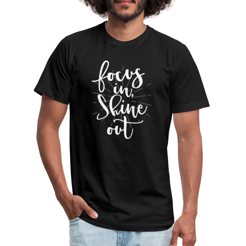 Focus in Shine Out WW Unisex Jersey T-Shirt by Bella + Canvas - black