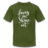 Focus in Shine Out WW Unisex Jersey T-Shirt by Bella + Canvas - olive