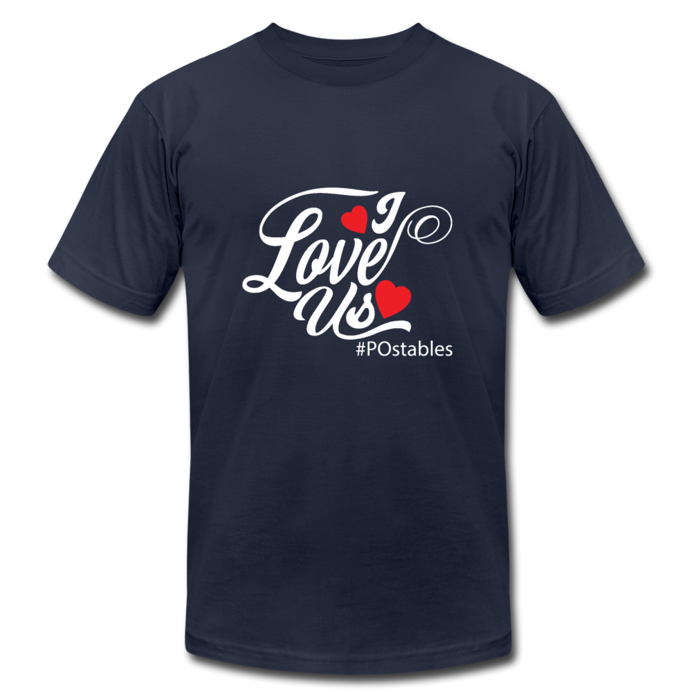 I Love Us W Unisex Jersey T-Shirt by Bella + Canvas - navy