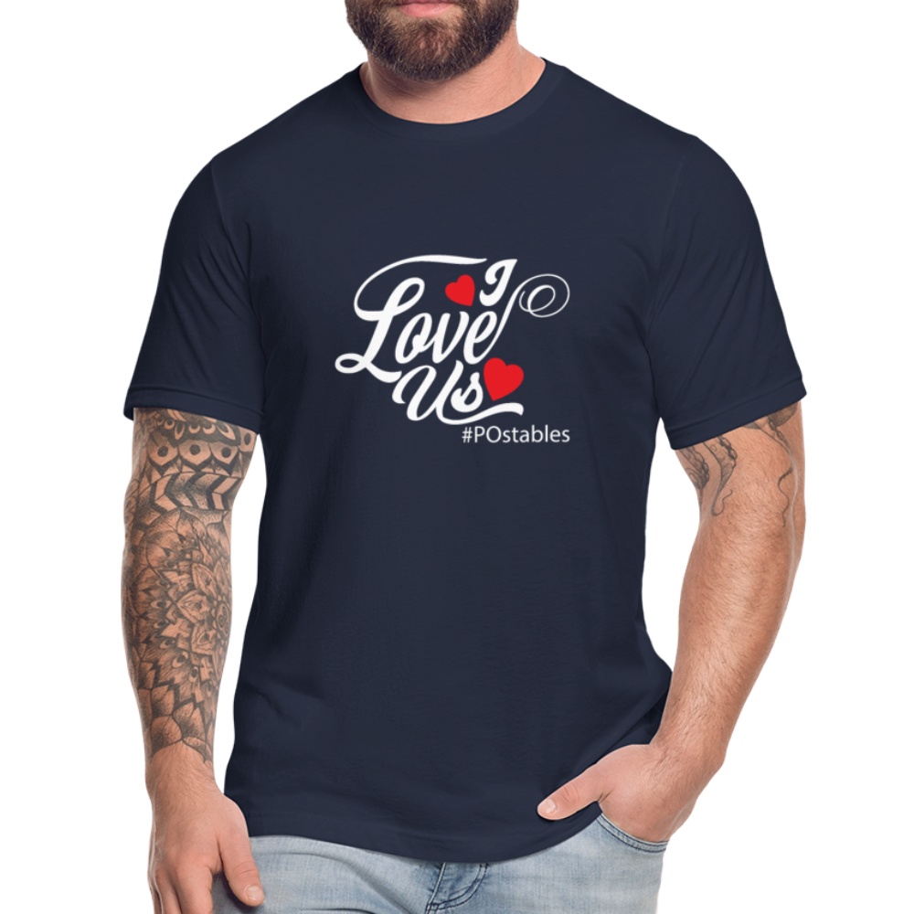 I Love Us W Unisex Jersey T-Shirt by Bella + Canvas - navy