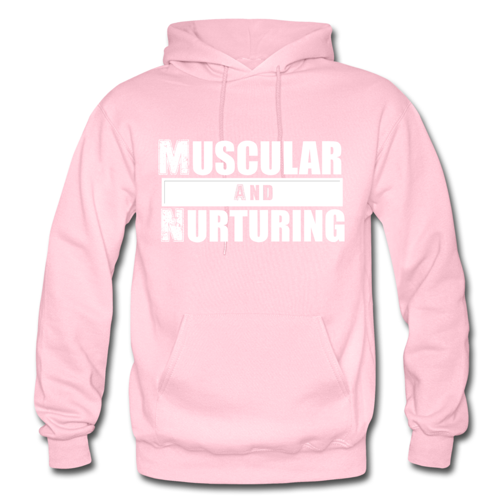 Muscular and Nurturing W Gildan Heavy Blend Adult Hoodie - light pink