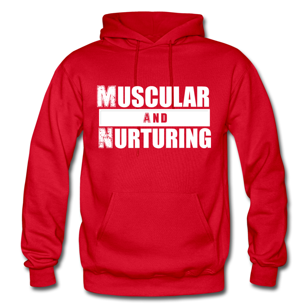 Muscular and Nurturing W Gildan Heavy Blend Adult Hoodie - red