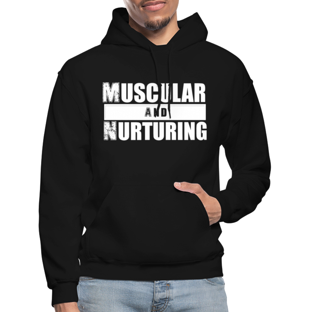 Muscular and Nurturing W Gildan Heavy Blend Adult Hoodie - black