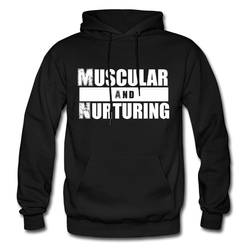 Muscular and Nurturing W Gildan Heavy Blend Adult Hoodie - black