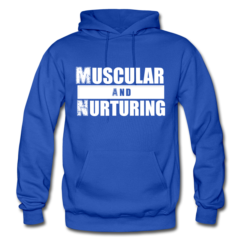 Muscular and Nurturing W Gildan Heavy Blend Adult Hoodie - royal blue
