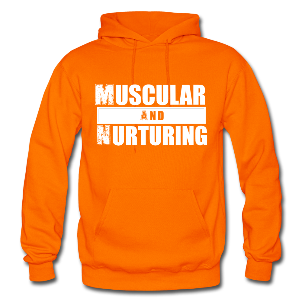 Muscular and Nurturing W Gildan Heavy Blend Adult Hoodie - orange