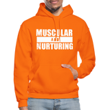 Muscular and Nurturing W Gildan Heavy Blend Adult Hoodie - orange
