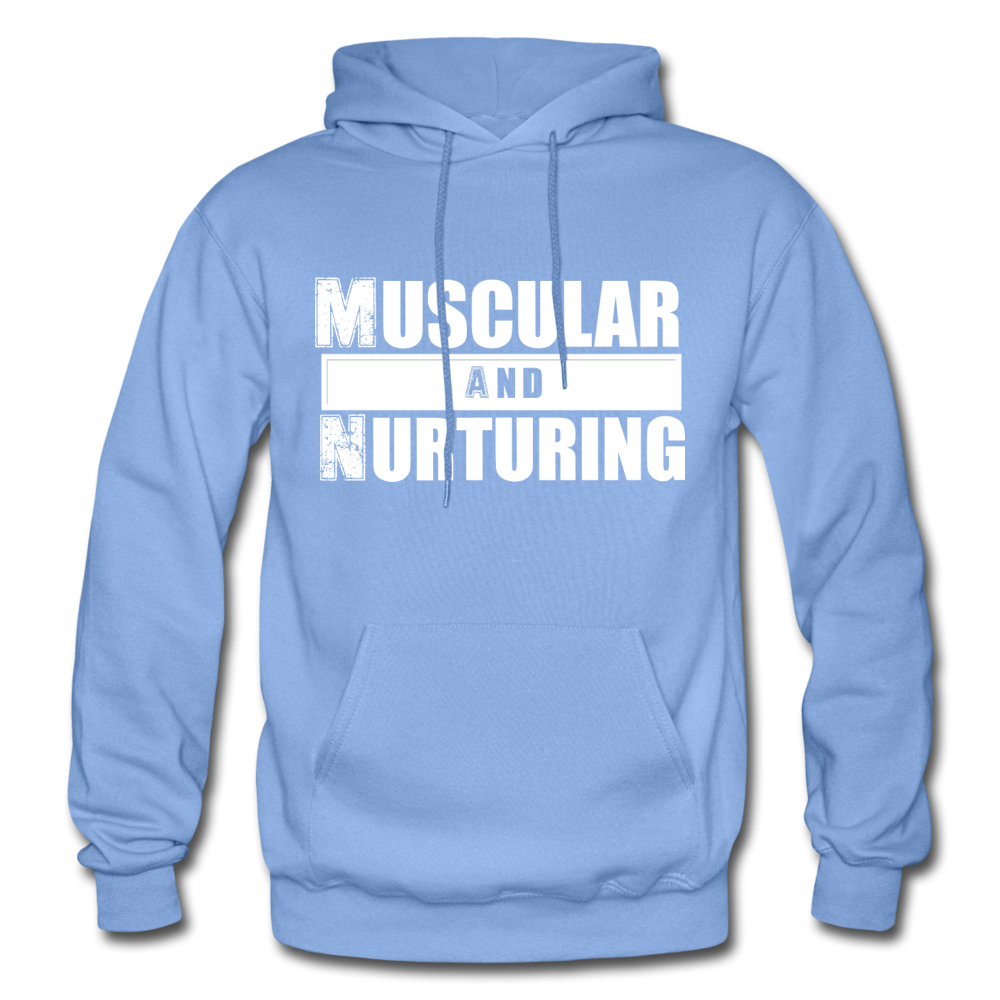Muscular and Nurturing W Gildan Heavy Blend Adult Hoodie - carolina blue