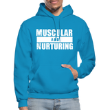 Muscular and Nurturing W Gildan Heavy Blend Adult Hoodie - turquoise