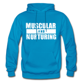 Muscular and Nurturing W Gildan Heavy Blend Adult Hoodie - turquoise
