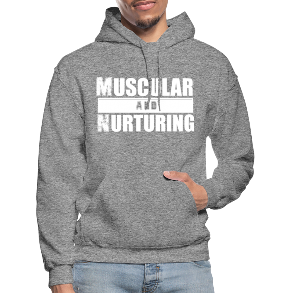 Muscular and Nurturing W Gildan Heavy Blend Adult Hoodie - graphite heather
