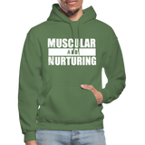 Muscular and Nurturing W Gildan Heavy Blend Adult Hoodie - military green
