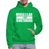 Muscular and Nurturing W Gildan Heavy Blend Adult Hoodie - kelly green