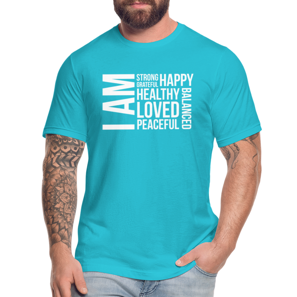 I AM W Unisex Jersey T-Shirt by Bella + Canvas - turquoise