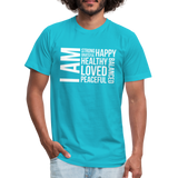 I AM W Unisex Jersey T-Shirt by Bella + Canvas - turquoise