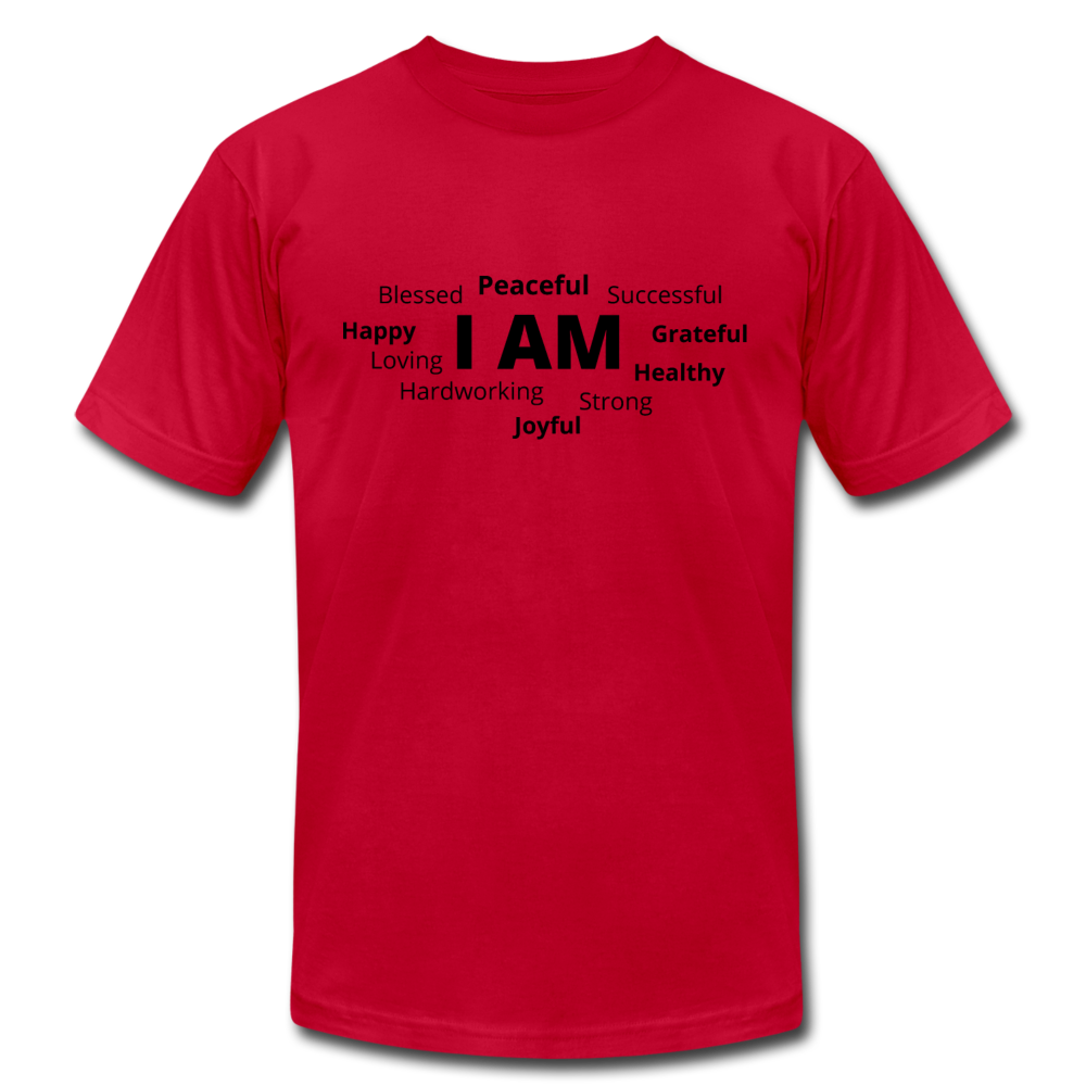 I AM B Unisex Jersey T-Shirt by Bella + Canvas - red