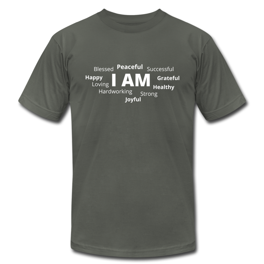 I AM W Unisex Jersey T-Shirt by Bella + Canvas - asphalt