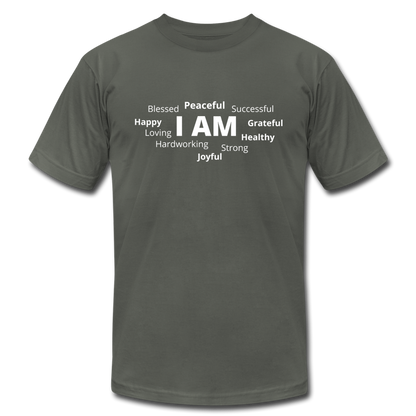 I AM W Unisex Jersey T-Shirt by Bella + Canvas - asphalt