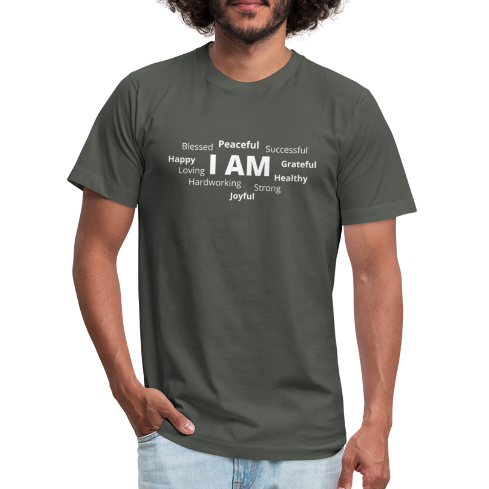 I AM W Unisex Jersey T-Shirt by Bella + Canvas - asphalt