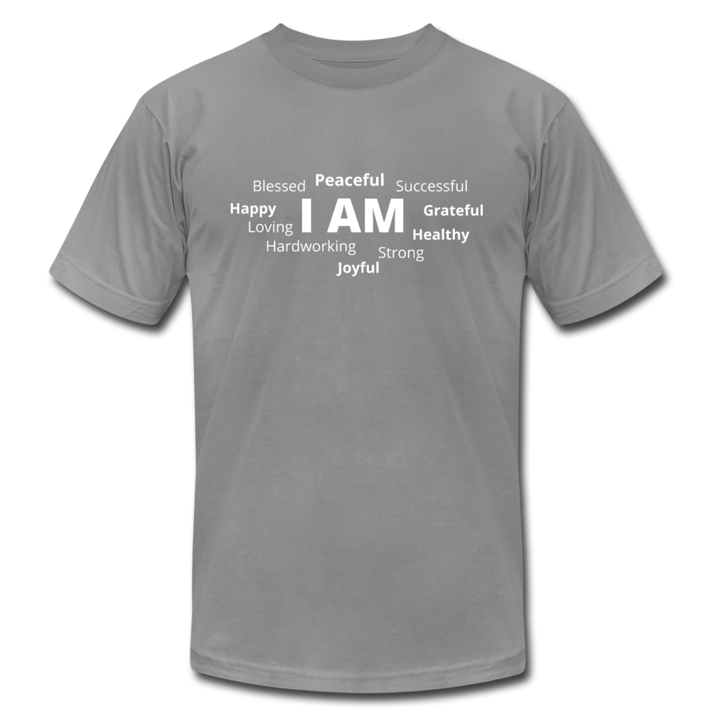 I AM W Unisex Jersey T-Shirt by Bella + Canvas - slate