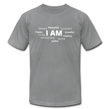 I AM W Unisex Jersey T-Shirt by Bella + Canvas - slate