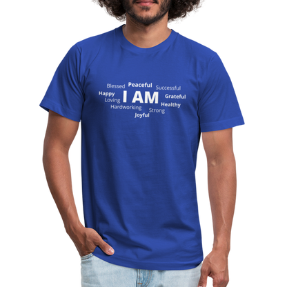 I AM W Unisex Jersey T-Shirt by Bella + Canvas - royal blue