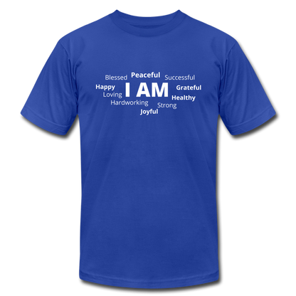 I AM W Unisex Jersey T-Shirt by Bella + Canvas - royal blue