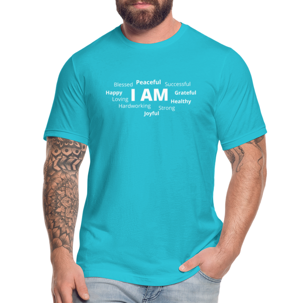 I AM W Unisex Jersey T-Shirt by Bella + Canvas - turquoise