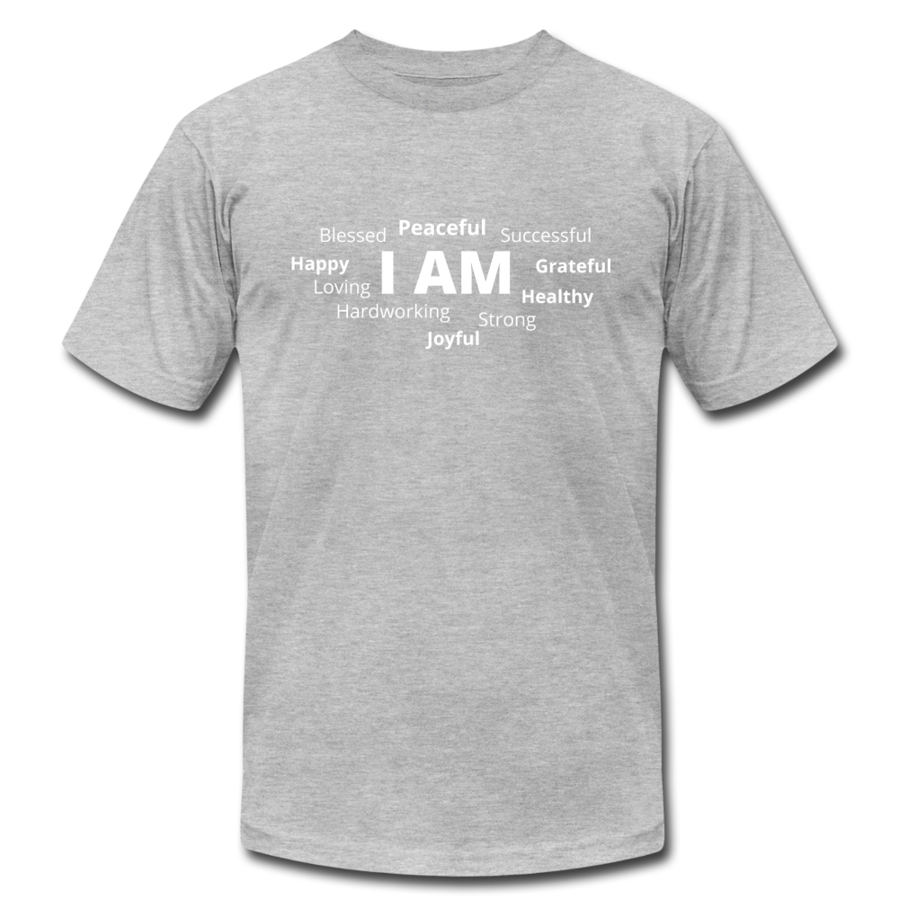 I AM W Unisex Jersey T-Shirt by Bella + Canvas - heather gray