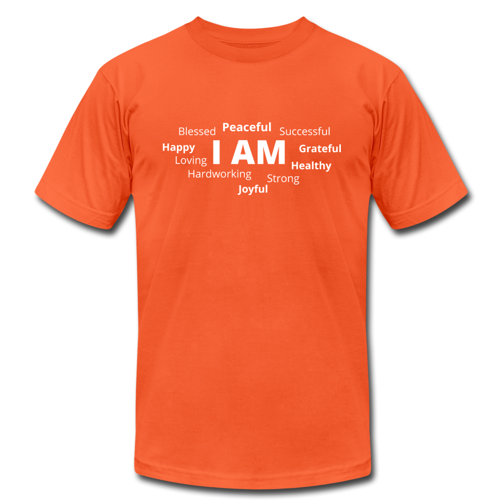 I AM W Unisex Jersey T-Shirt by Bella + Canvas - orange