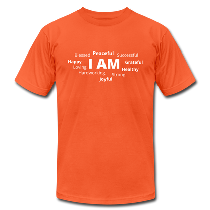I AM W Unisex Jersey T-Shirt by Bella + Canvas - orange