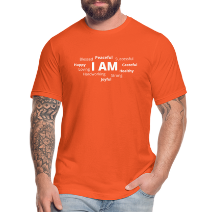 I AM W Unisex Jersey T-Shirt by Bella + Canvas - orange