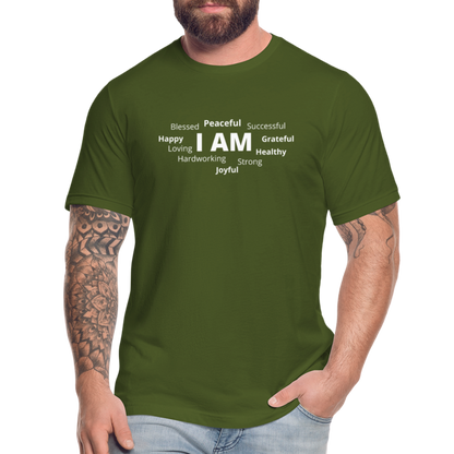 I AM W Unisex Jersey T-Shirt by Bella + Canvas - olive