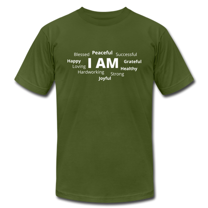 I AM W Unisex Jersey T-Shirt by Bella + Canvas - olive