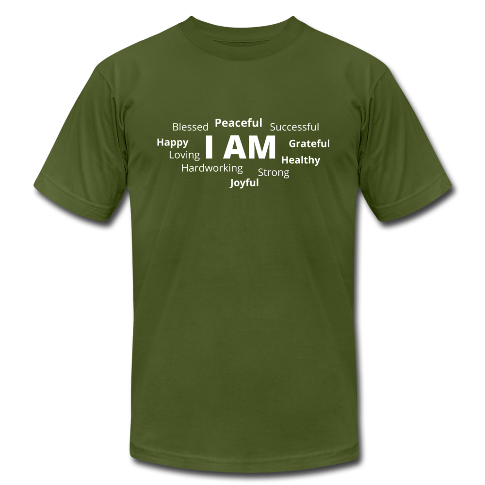 I AM W Unisex Jersey T-Shirt by Bella + Canvas - olive