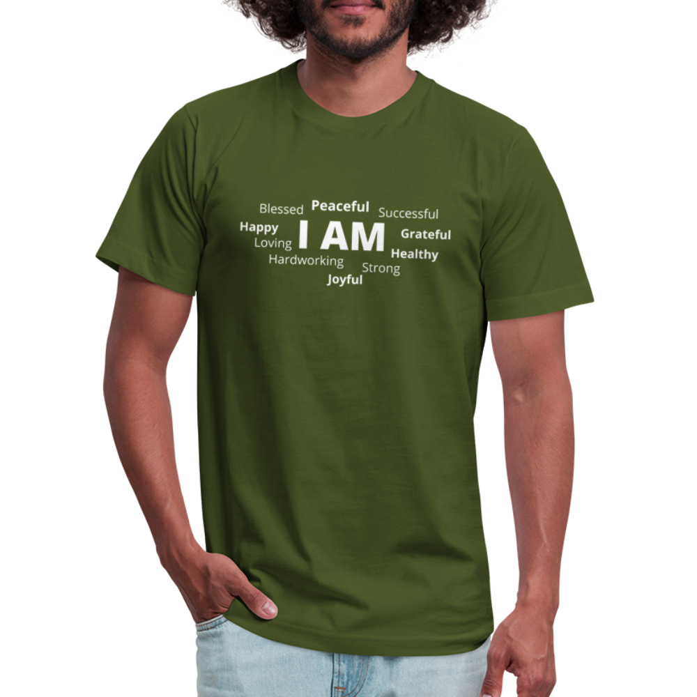 I AM W Unisex Jersey T-Shirt by Bella + Canvas - olive