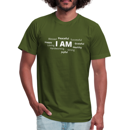 I AM W Unisex Jersey T-Shirt by Bella + Canvas - olive