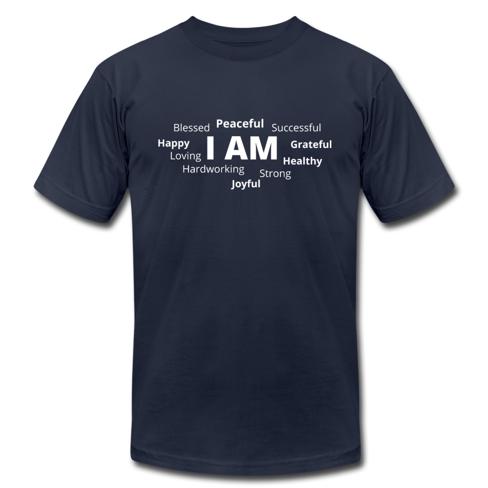 I AM W Unisex Jersey T-Shirt by Bella + Canvas - navy