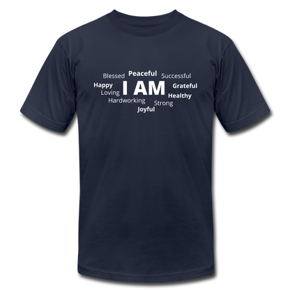 I AM W Unisex Jersey T-Shirt by Bella + Canvas - navy