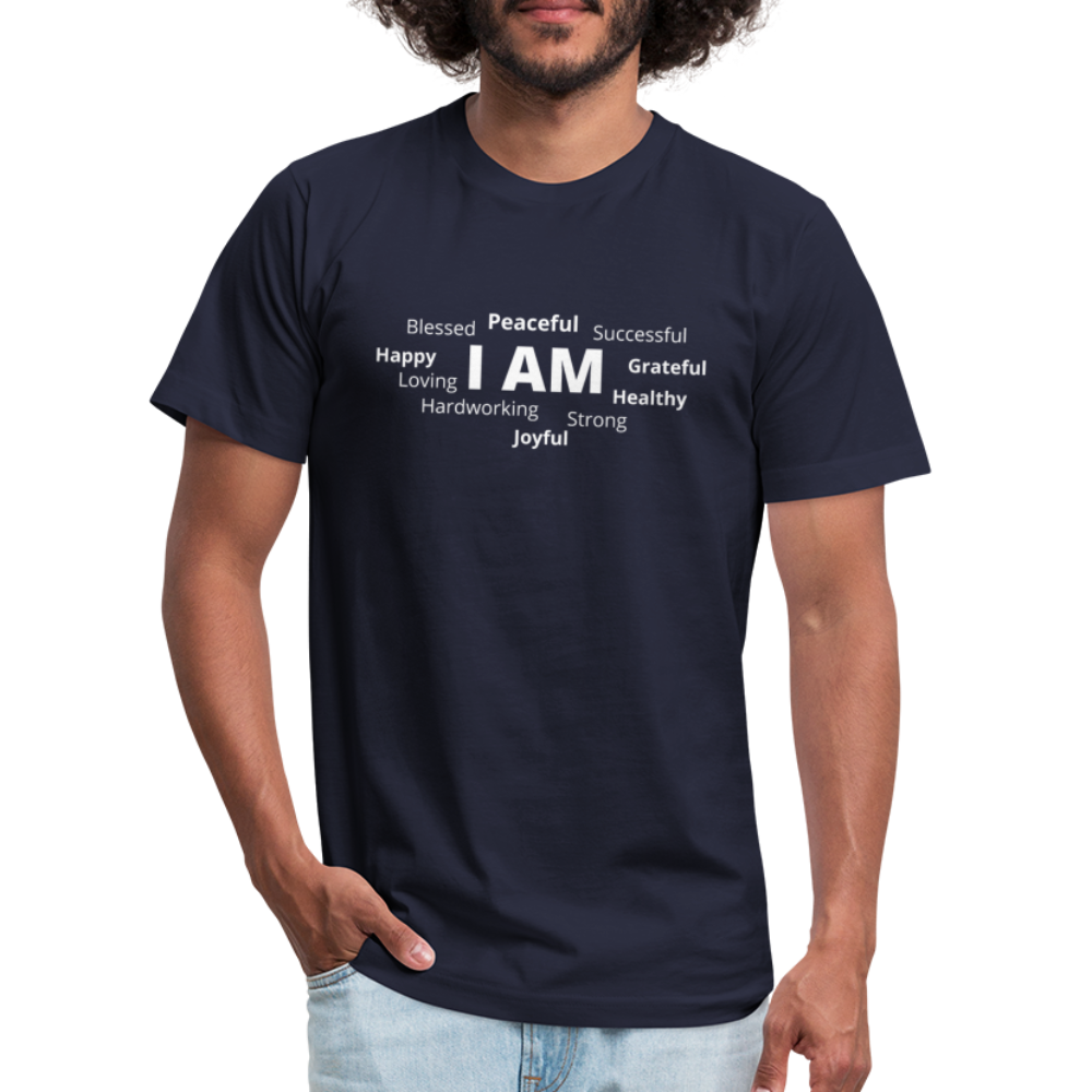 I AM W Unisex Jersey T-Shirt by Bella + Canvas - navy