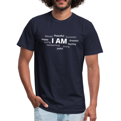 I AM W Unisex Jersey T-Shirt by Bella + Canvas - navy