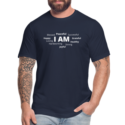 I AM W Unisex Jersey T-Shirt by Bella + Canvas - navy