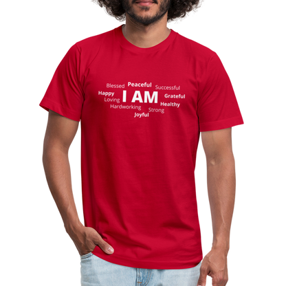 I AM W Unisex Jersey T-Shirt by Bella + Canvas - red