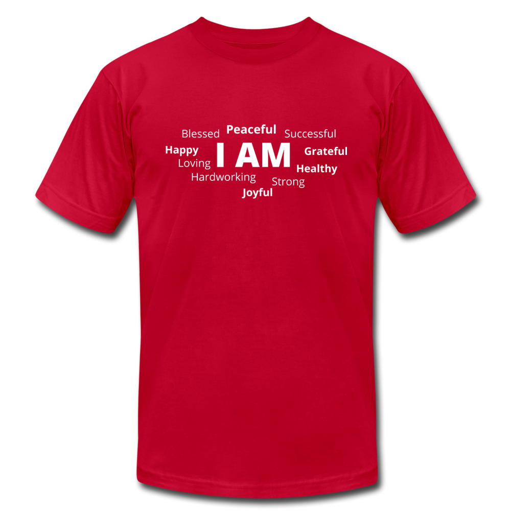 I AM W Unisex Jersey T-Shirt by Bella + Canvas - red